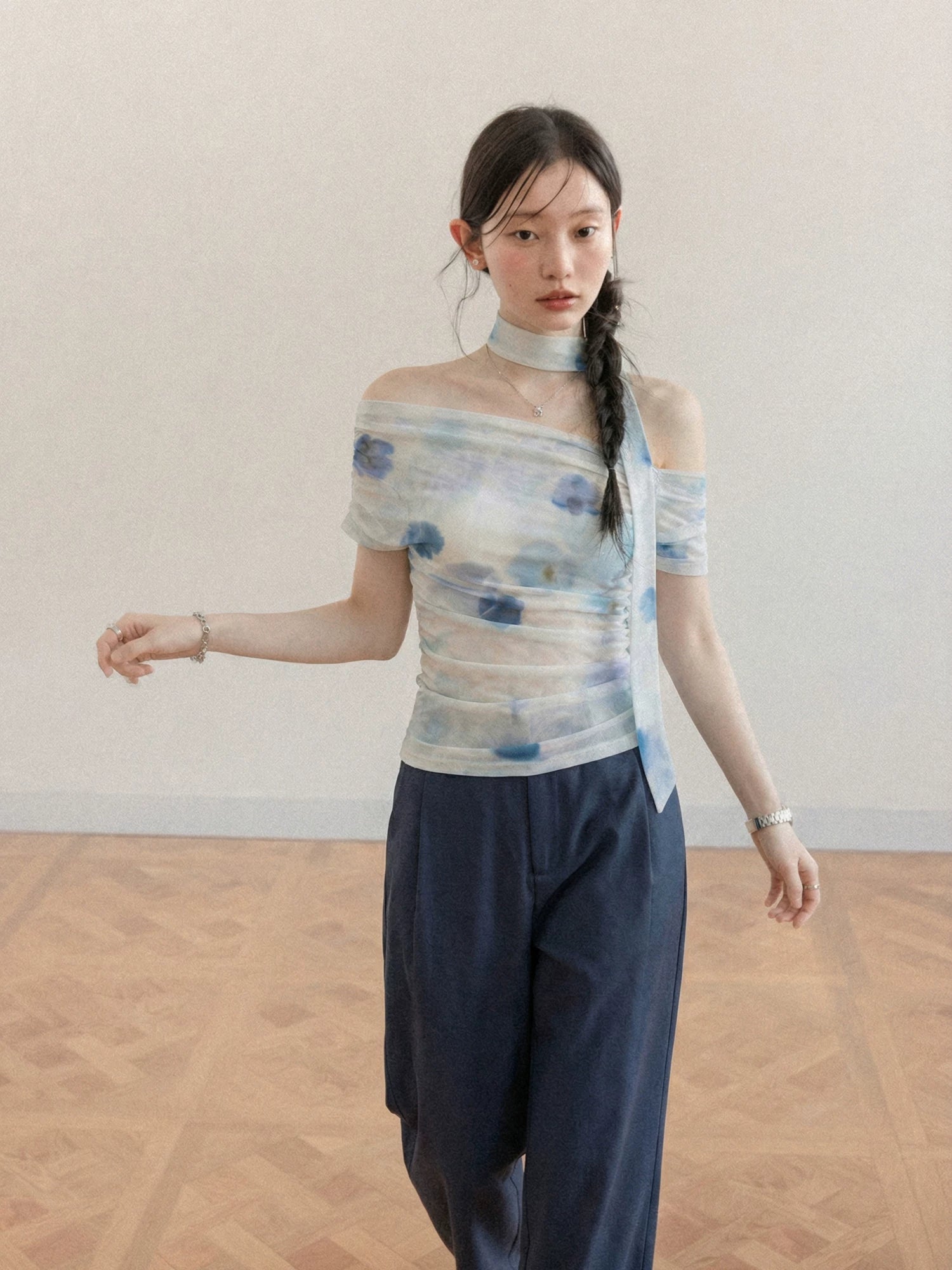 Cantonstory Casual Versatile Floral Tee