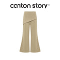 Cantonstory Fake Two-piece Micro-pull Pants Fart Curtain High-waisted Casual Pants