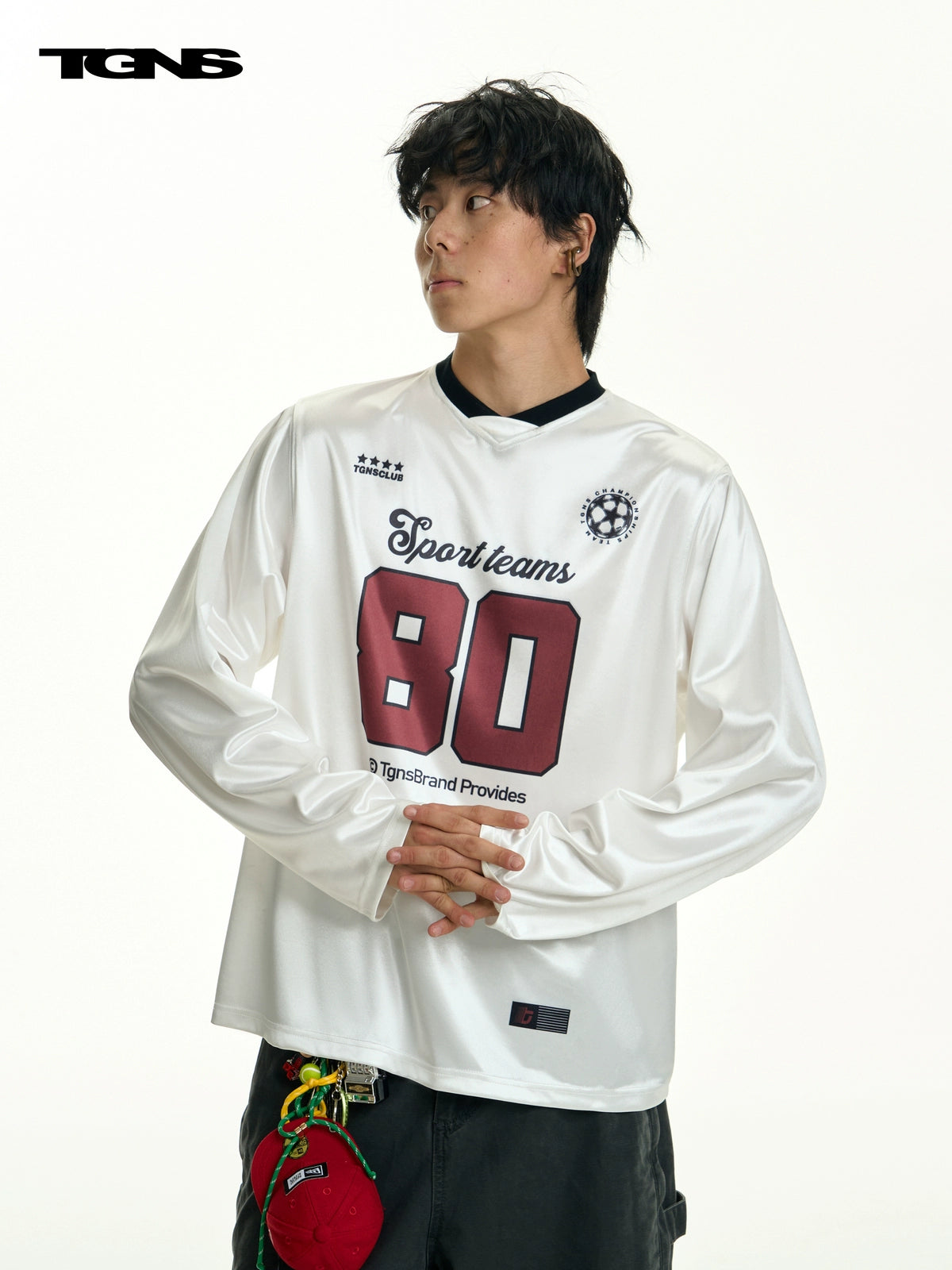 TGNS Trendy Streamer Satin Football Jersey