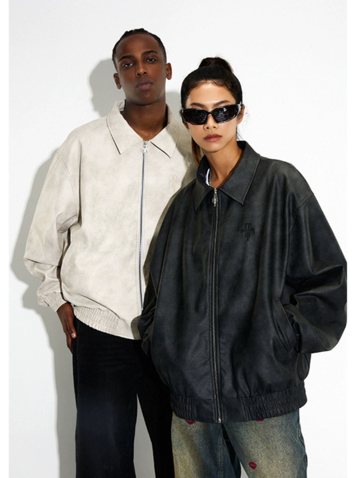 DICETINY Vintage Loose Casual Leather Jacket