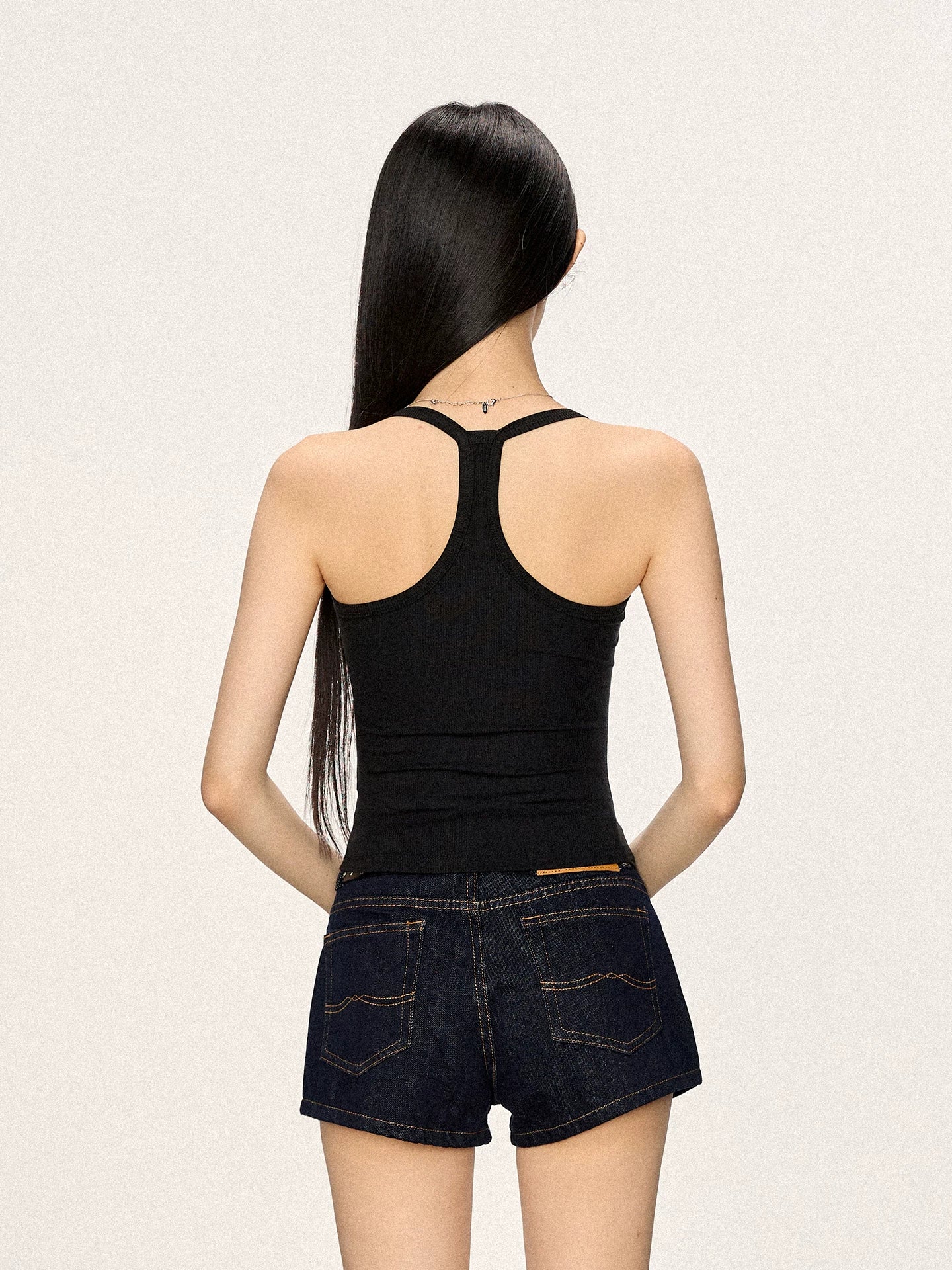 Cherry Melody Large U-neck Knitted Camisole