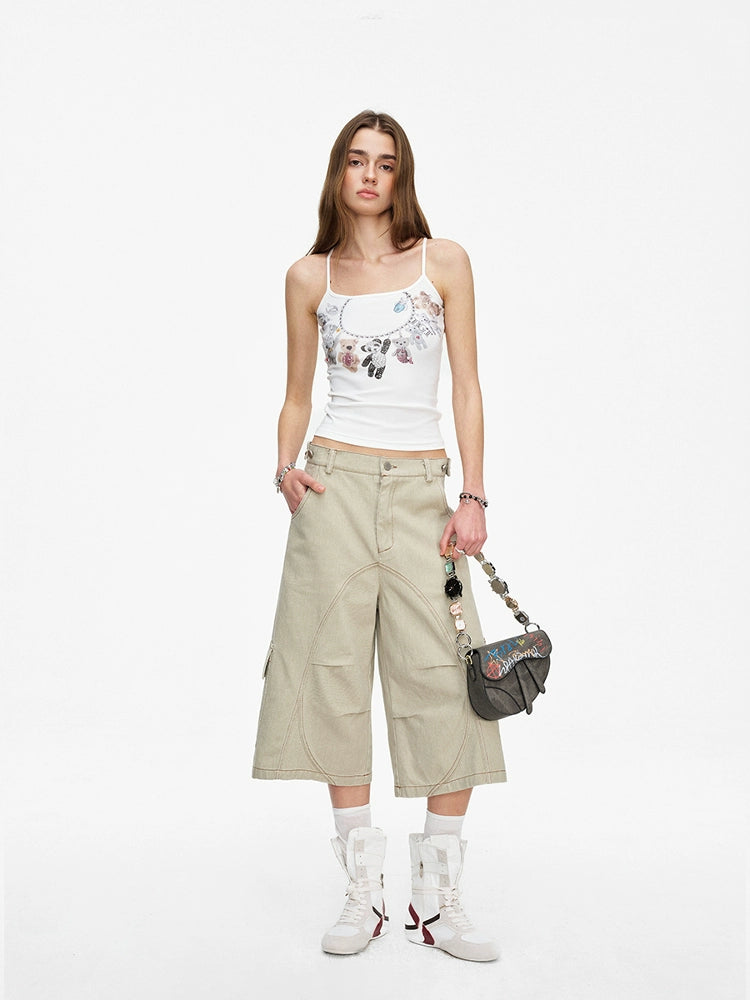 BGT Cartoon Print U-neck Vest