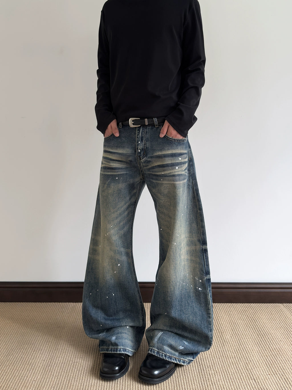 A PUEE Retro Cat Whisker Splash Jeans