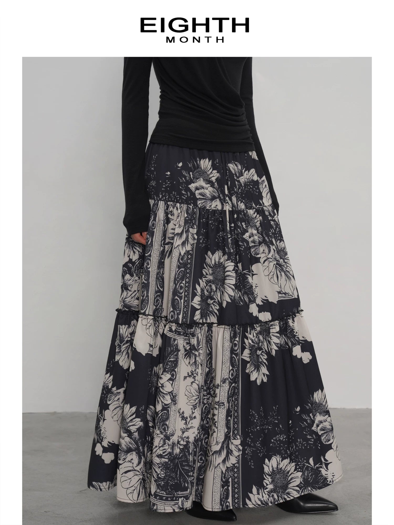 EIGHTHMONTH Retro Slim Long Skirt