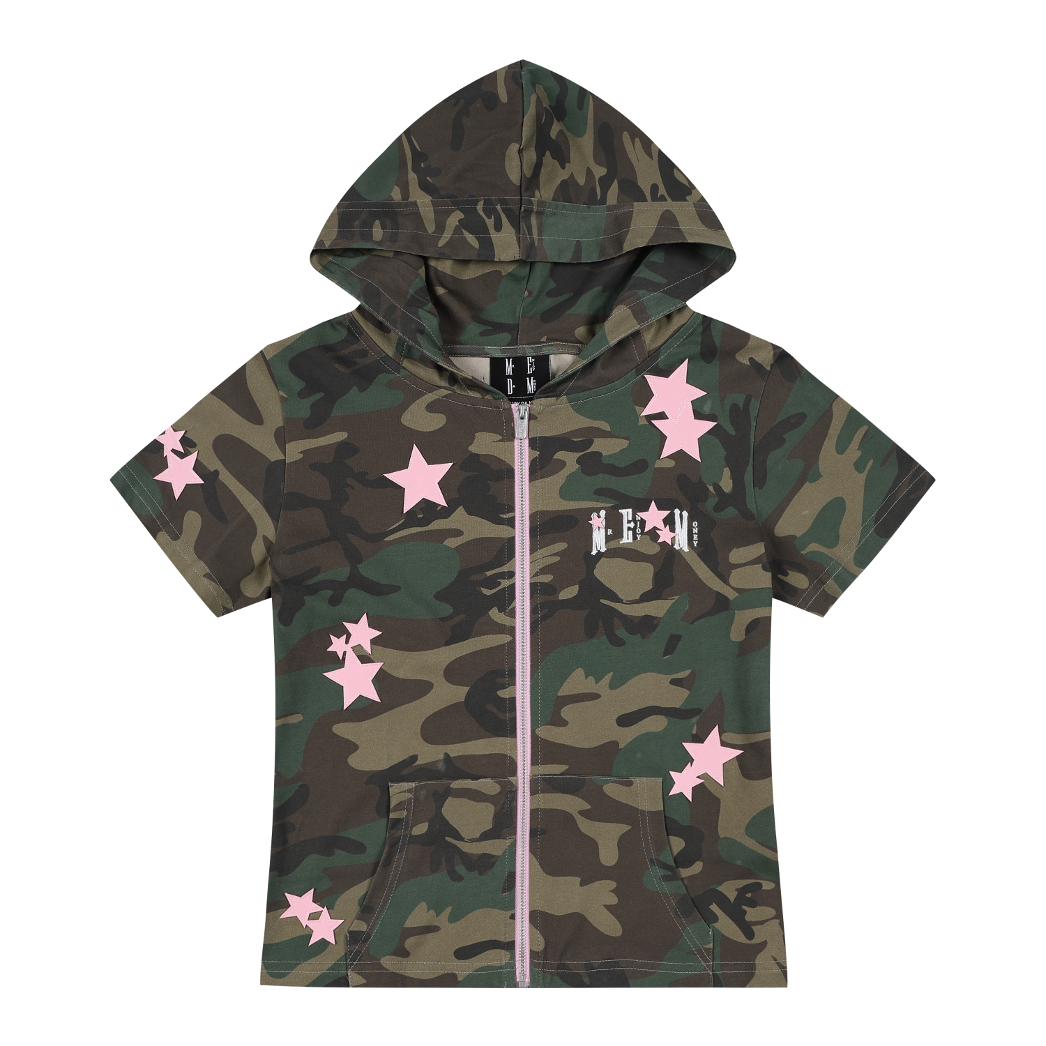 MEDM Camouflage Star Skin Slim-fit Hooded Cardigan