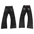 DETW Three-dimensional Line Embroidered Stacked Jeans