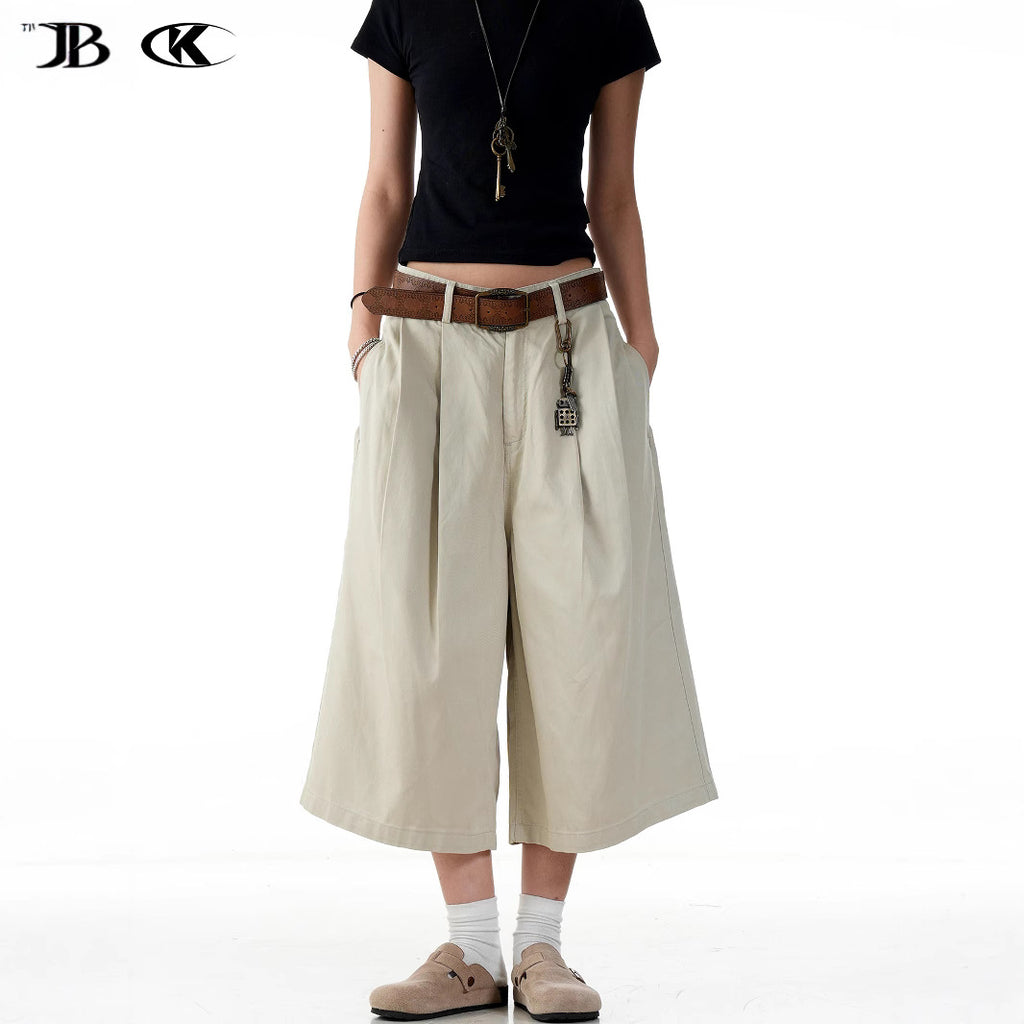11KN Retro Simple Tooling Cropped Pants