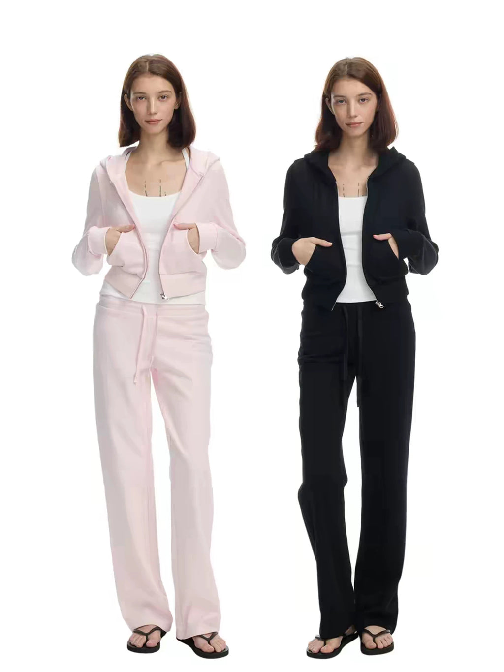 Veryrareme Low Waist Threaded Waist Drawstring Sweatpants