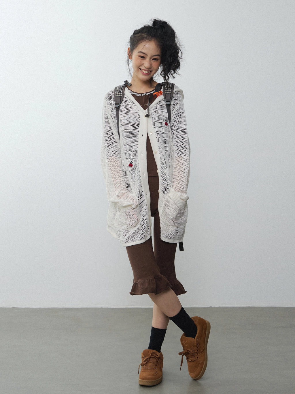 In Two Twos Cutout Knit Hooded Long Sleeves