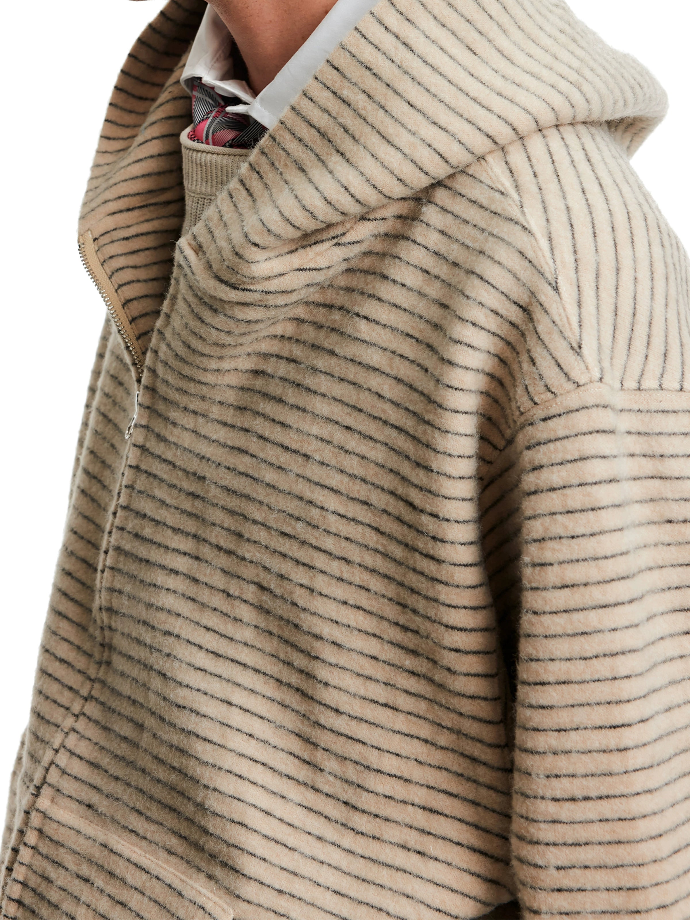 MADWITCH Soft Waxy Skin-friendly Striped Cardigan Sweater