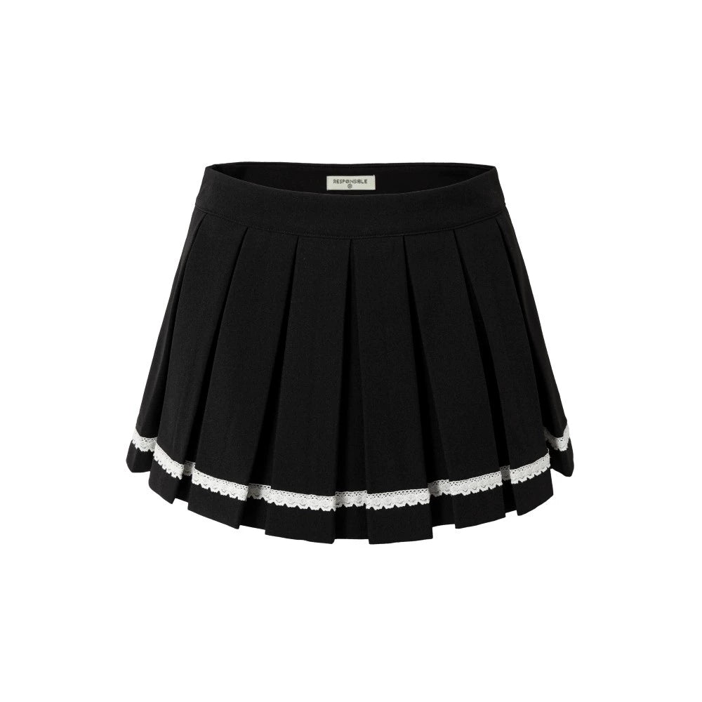 RPB BRAND Checked Splicing Polo Collar Fake Two-piece Waist College Bottoming Shirt