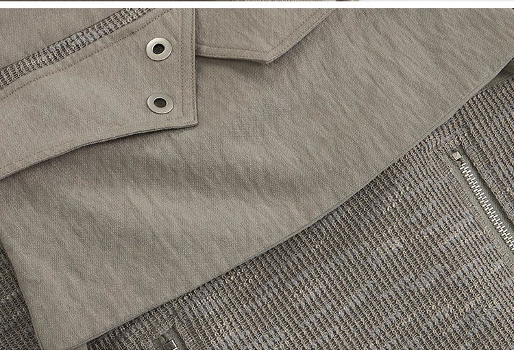 JIKOO Patchwork Textured Knit Pocket Skirt