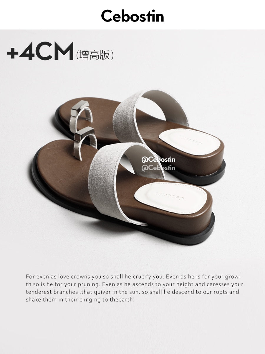 Cebostin Heightened Thick-soled Toe Cold Slippers