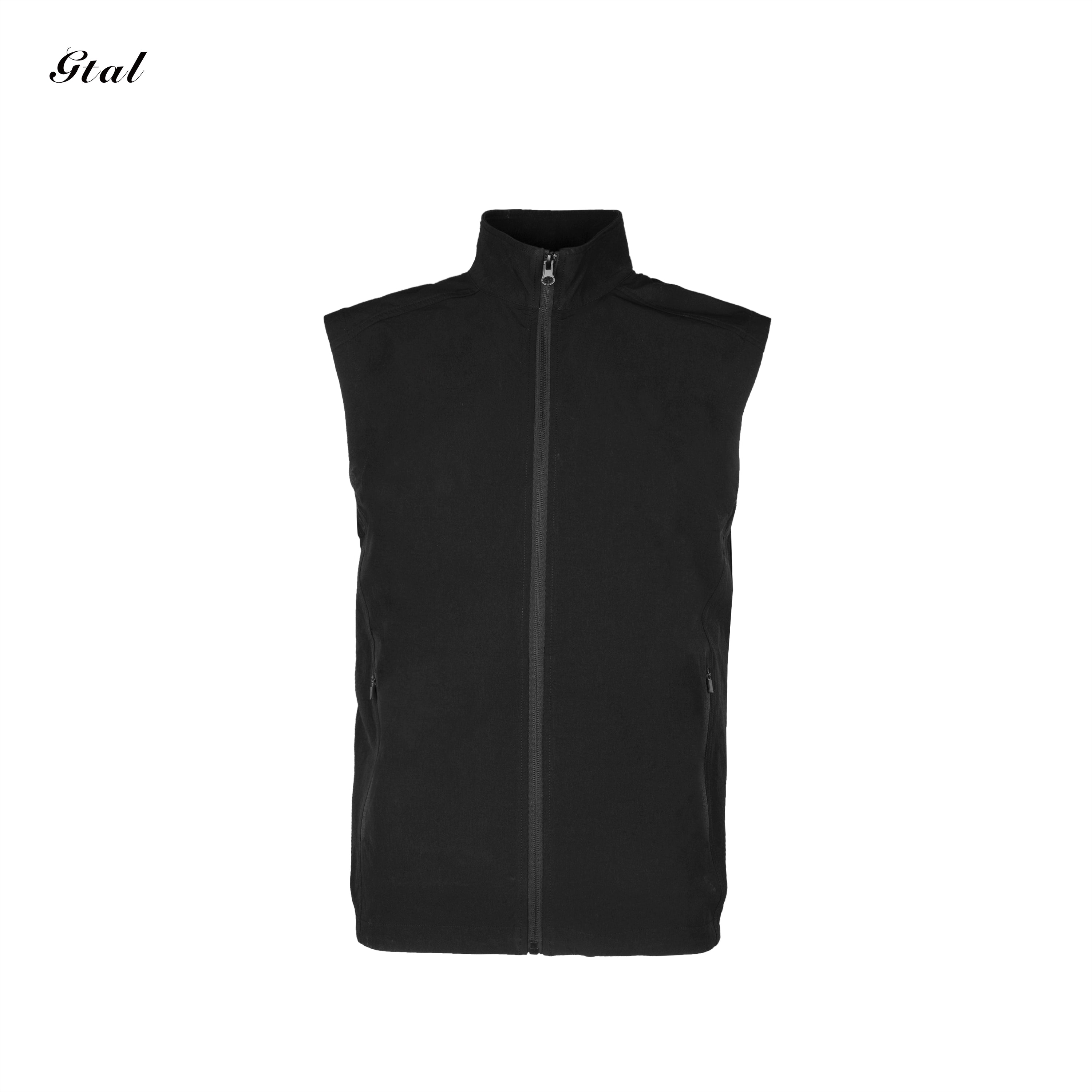 GTAL Vest Stand-up Collar Zipper Stacked Sleeveless Jacket