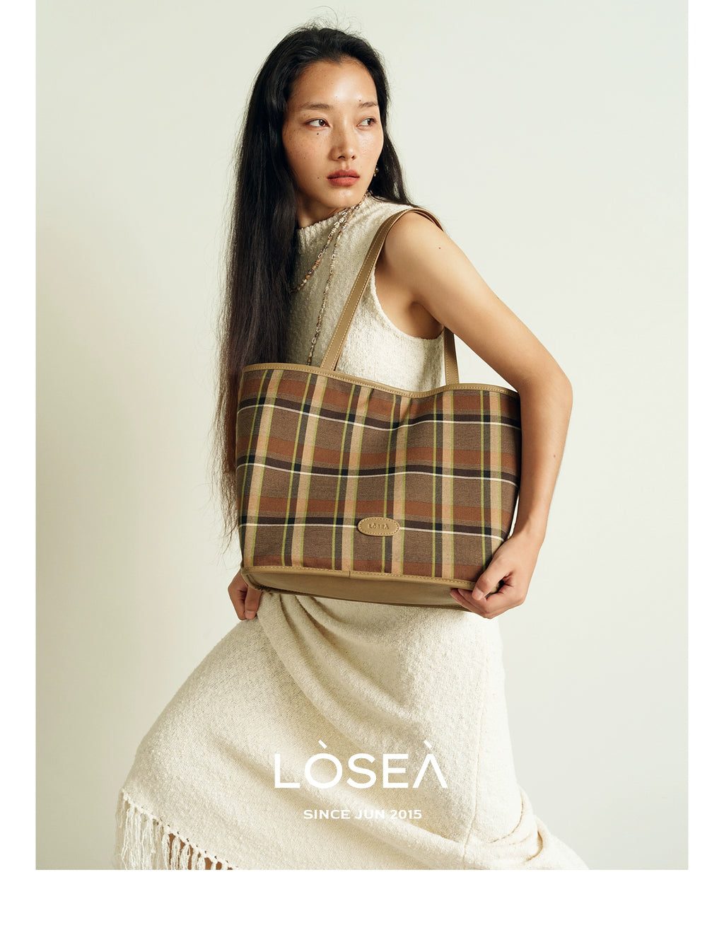 LOSEA Lu Xi All Things Grow Tie-dye flocking large-capacity tote bag