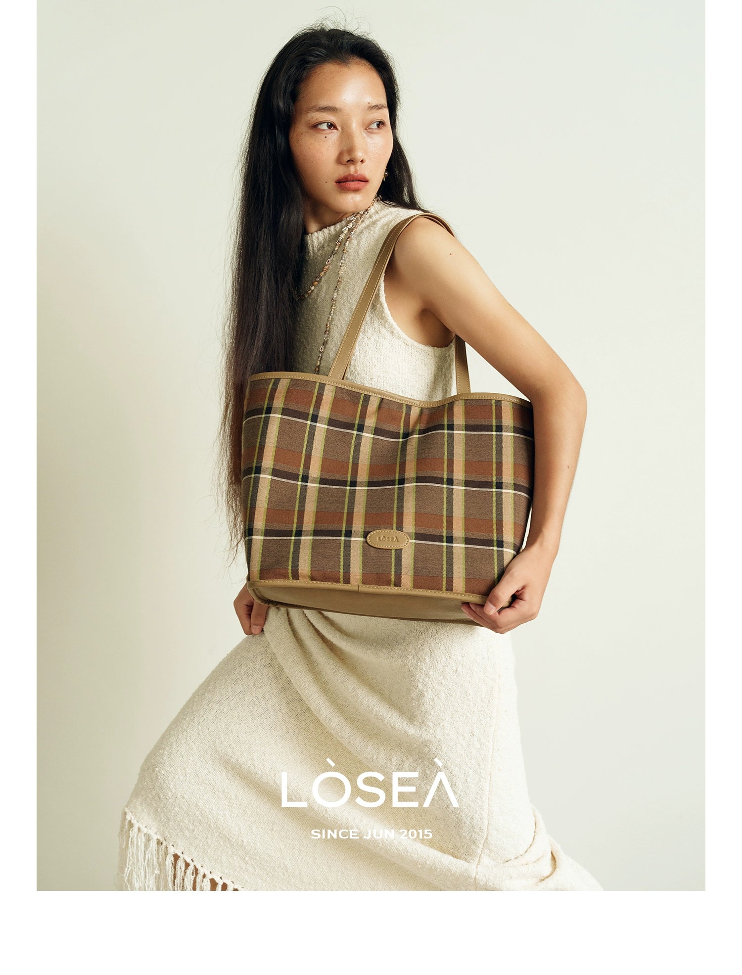 LOSEA Lu Xi All Things Grow Tie-dye flocking large-capacity tote bag