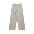 FUNKYFUN Elastic Waist Minimalist Pleated Wide-leg Pants