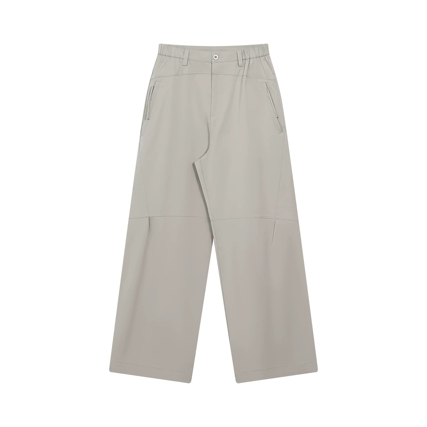FUNKYFUN Elastic Waist Minimalist Pleated Wide-leg Pants