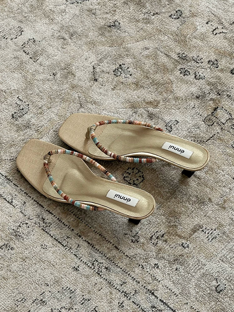 ENNUI Retro Versatile Lazy Low-heeled Sandals