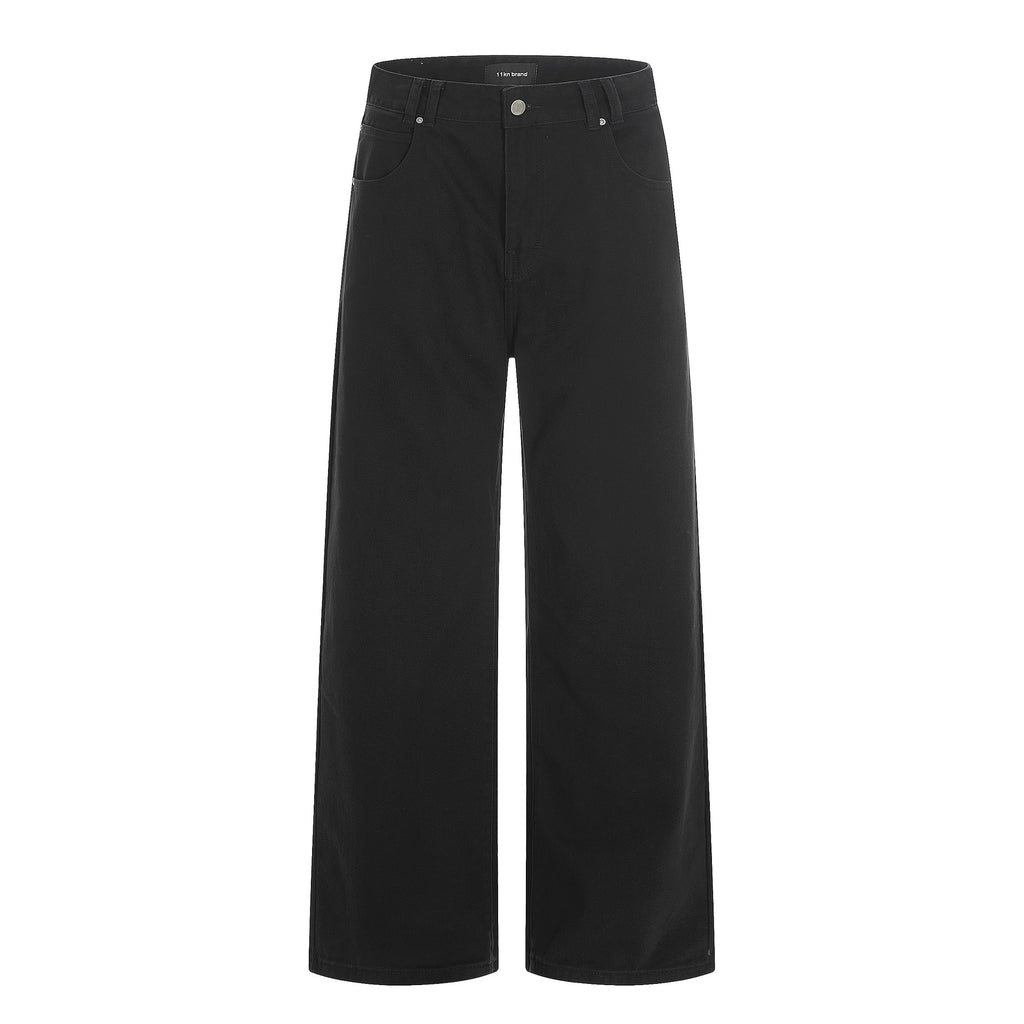 11KN Retro Loose and Simple Wide-leg Pants