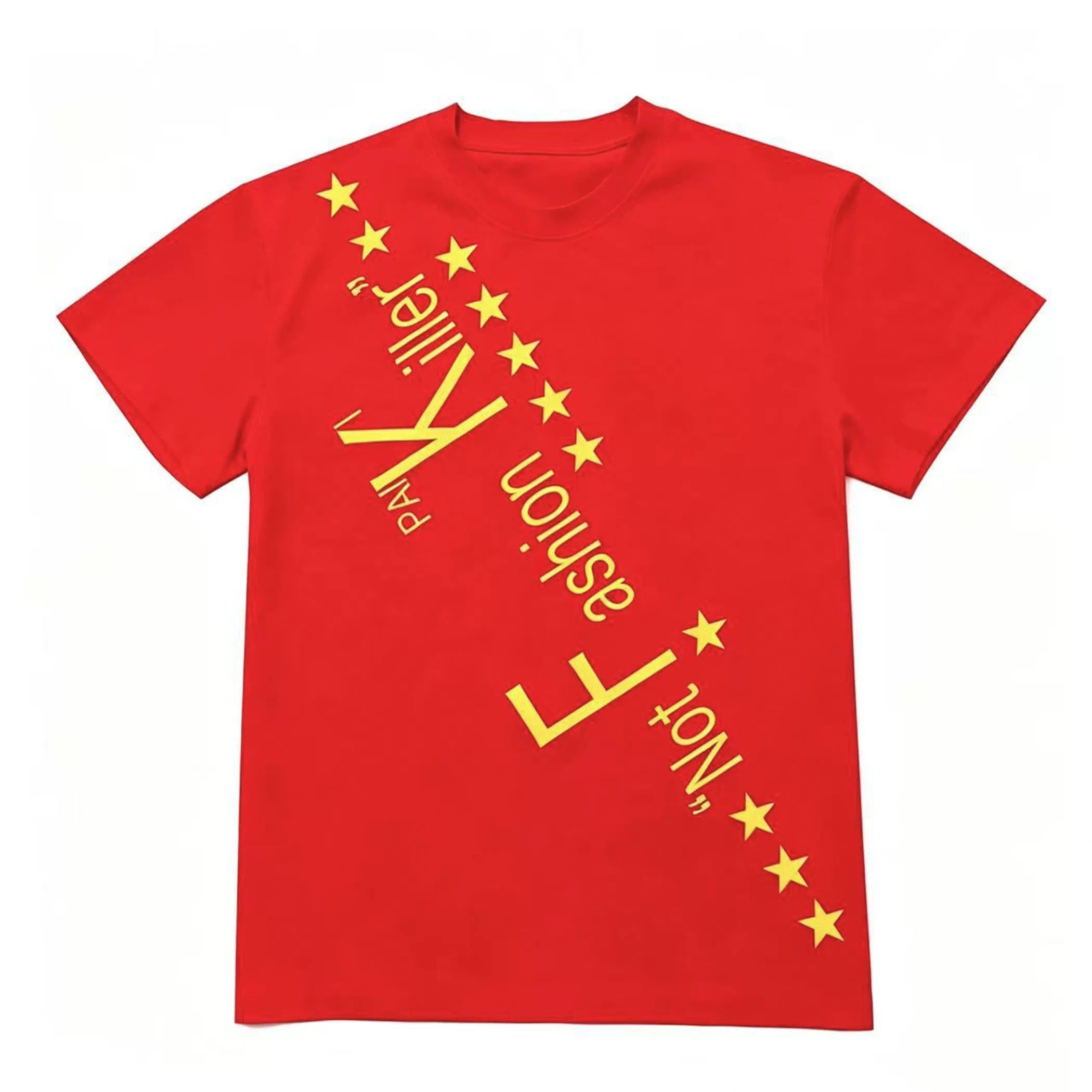 PAIKI English Tagline Front Shoulder Casual Tee