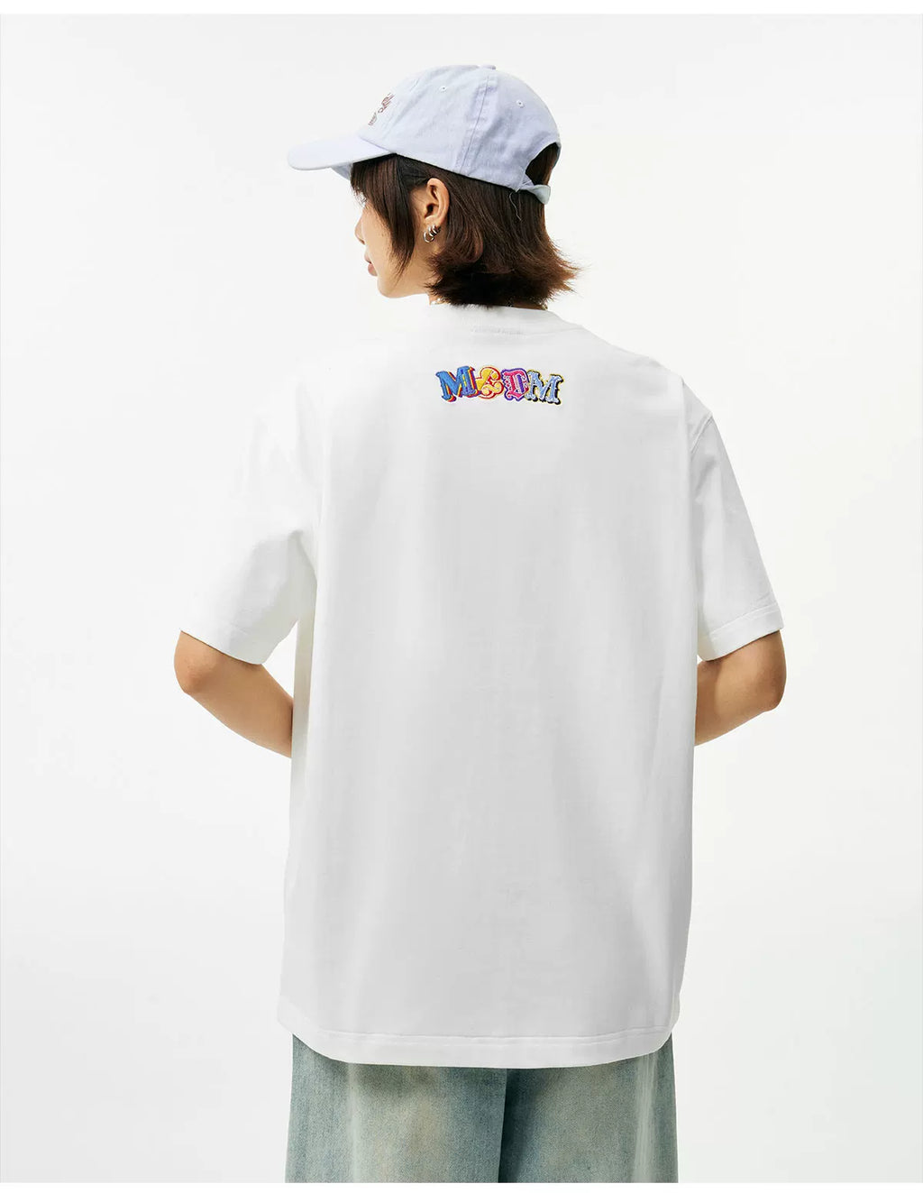 MEDM Double-layer Contrasting Color Embroidery Letter Casual Tee