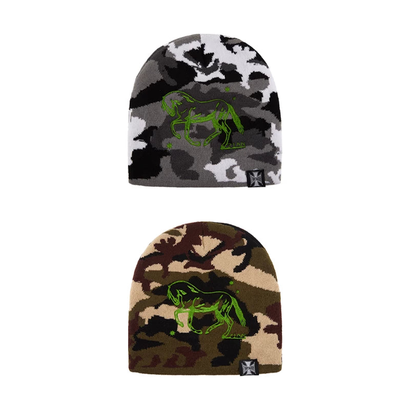 71AN Embroidery Camouflage Knitted Wool Hat