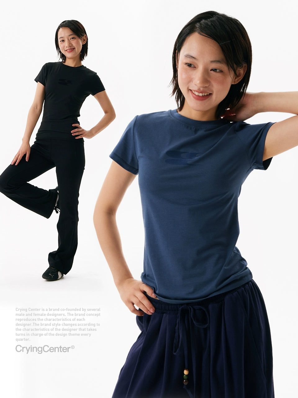 CryingCenter Cool Series Crew Neck Small Logo Fitness Tee