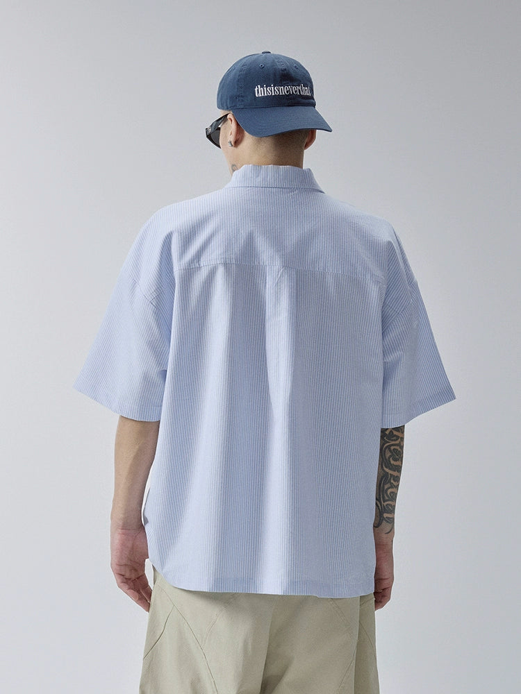 F2CE Vertical Striped Casual Short-sleeved Shirt