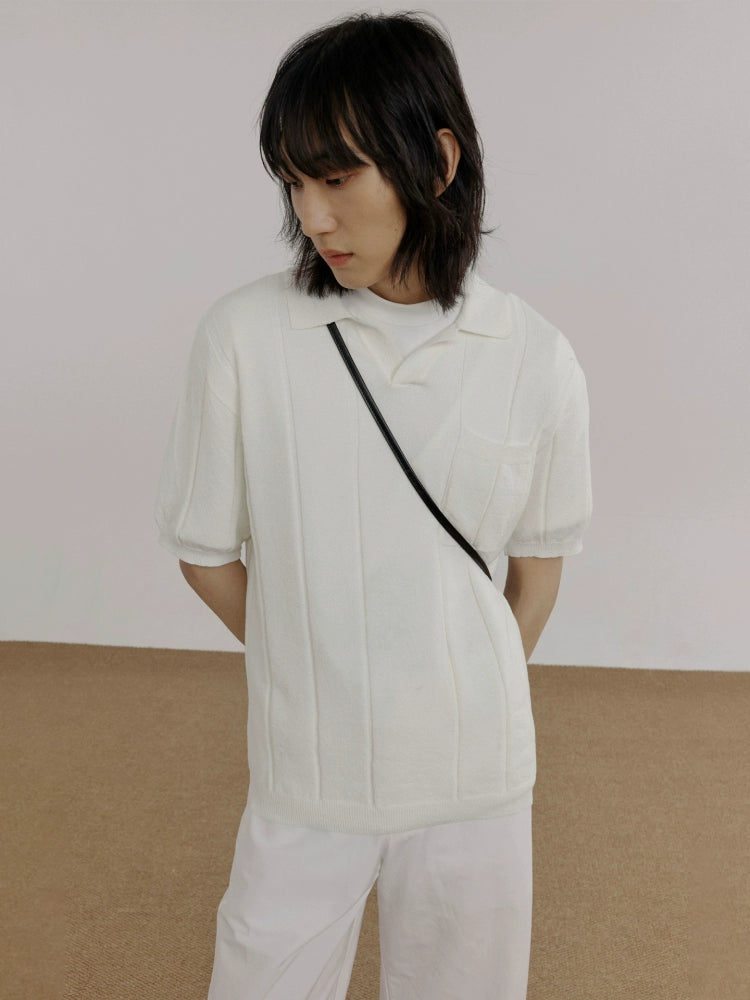 COLN Knitted Short-sleeved Polo Shirt