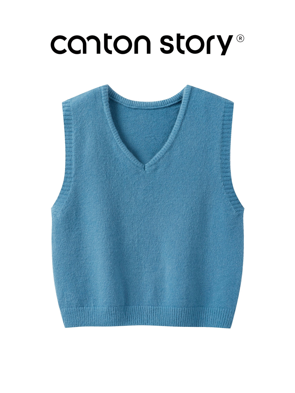 Cantonstory Vintage V-Neck Knitted Vest