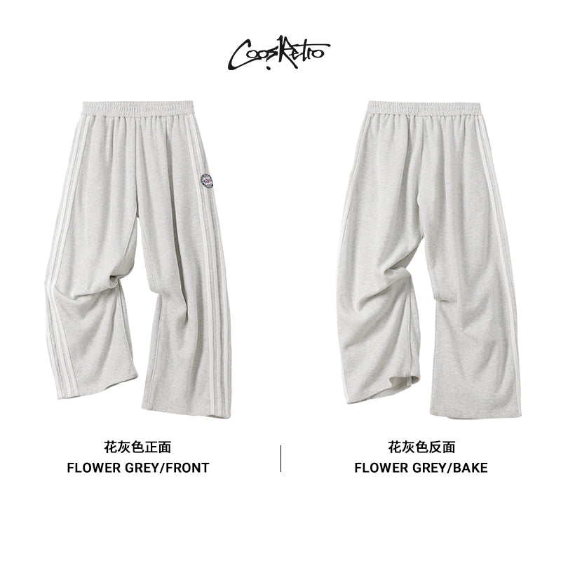 CoosRetro Striped Straight Loose Casual Wide Leg Pants