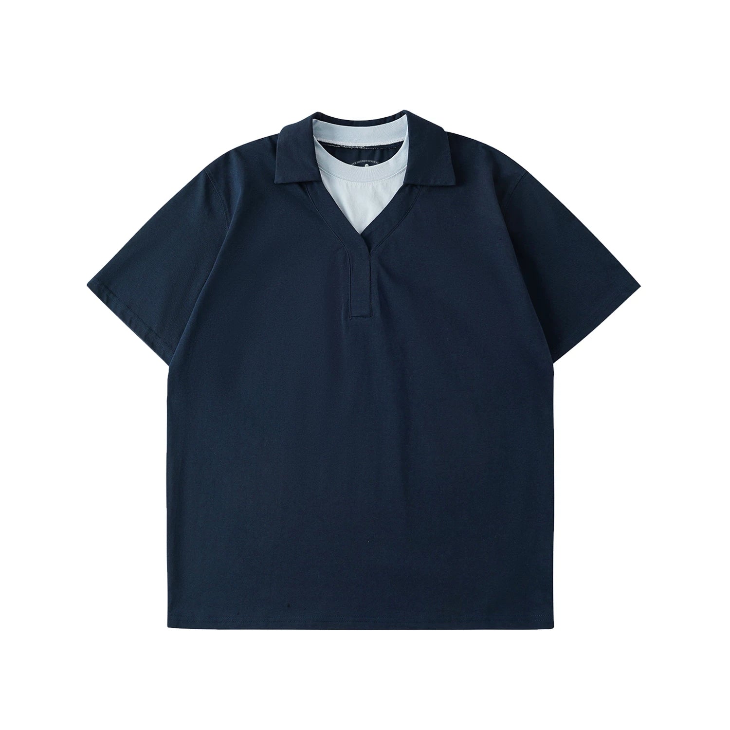 LR V-neck Contrasting False Two-piece Tee
