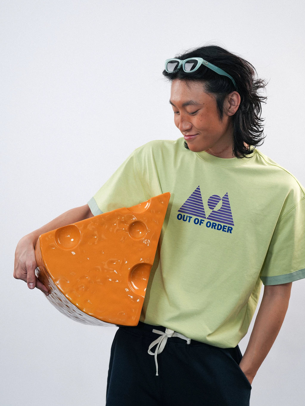 O3PARK Retro Sports and Leisure Contrasting Color Tee