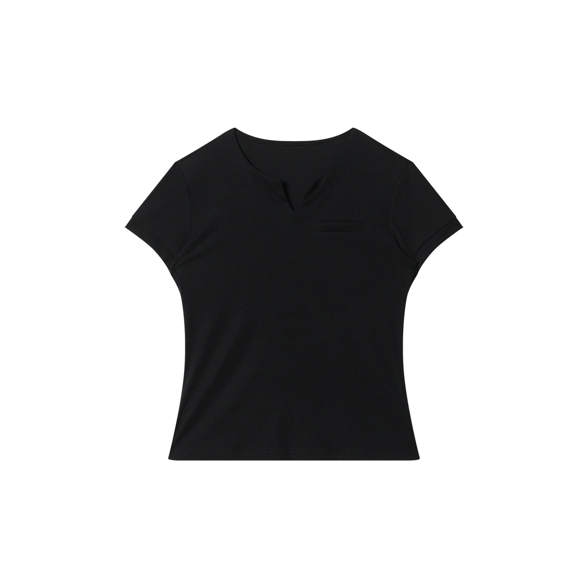 FUNKYFUN Versatile Wide V-neck Waist Tee