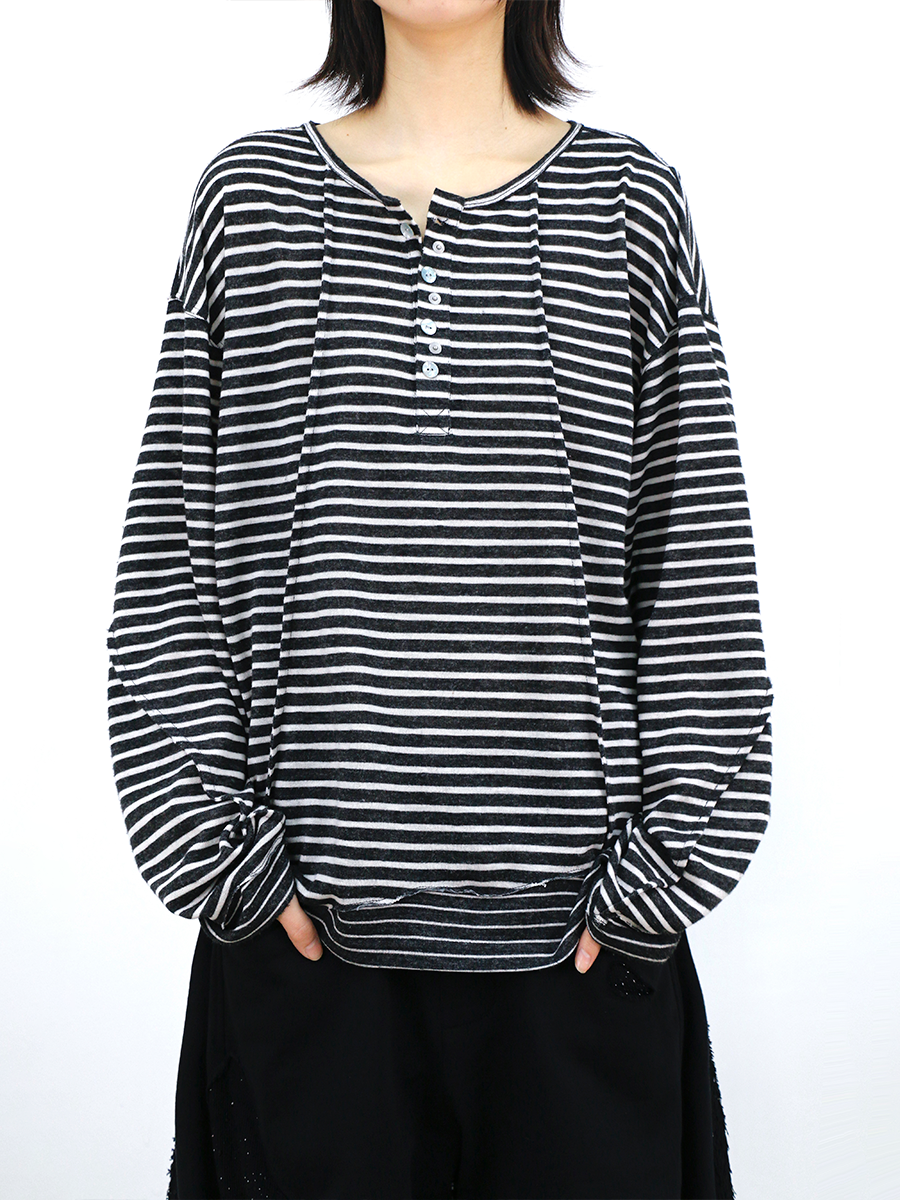 RELABEL Striped Splicing Casual Long Sleeve