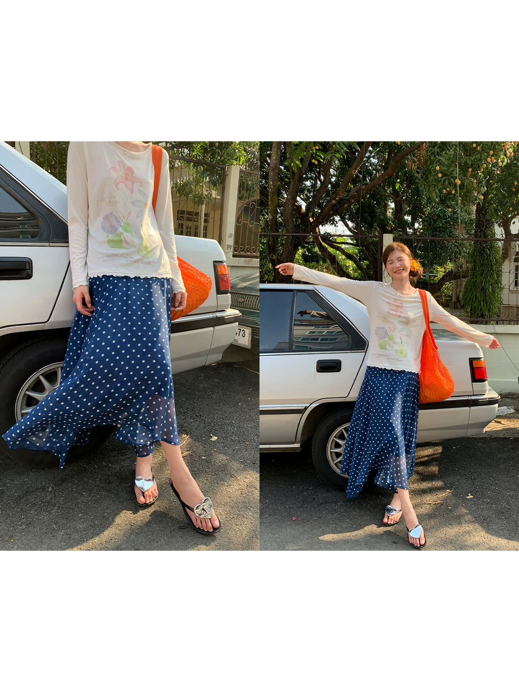KANO Vintage Plaid Dot Skirt