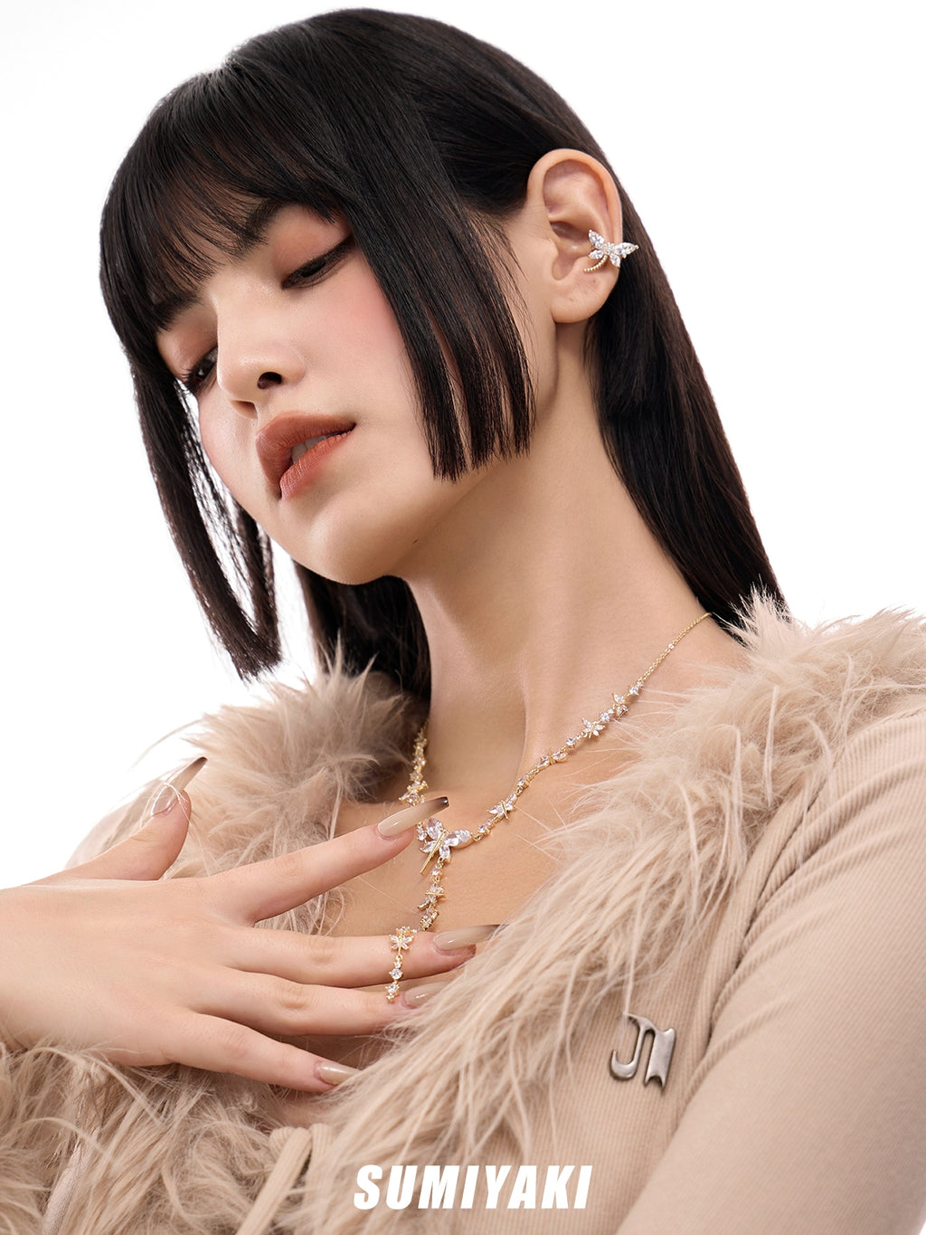 SUMIYAKI Little Dragonfly Full Diamond Necklace