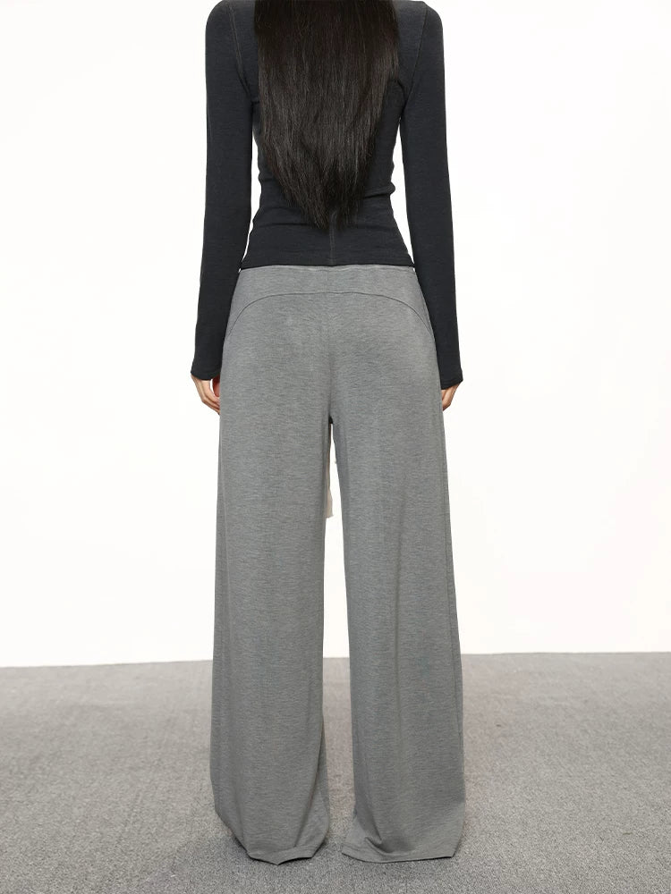 Cherrymelody Vintage High Waist Wide Leg Casual Straight Sweatpants