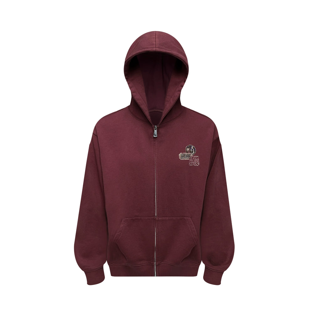 RUSURE Casual Simple Zip Hooded Sweater