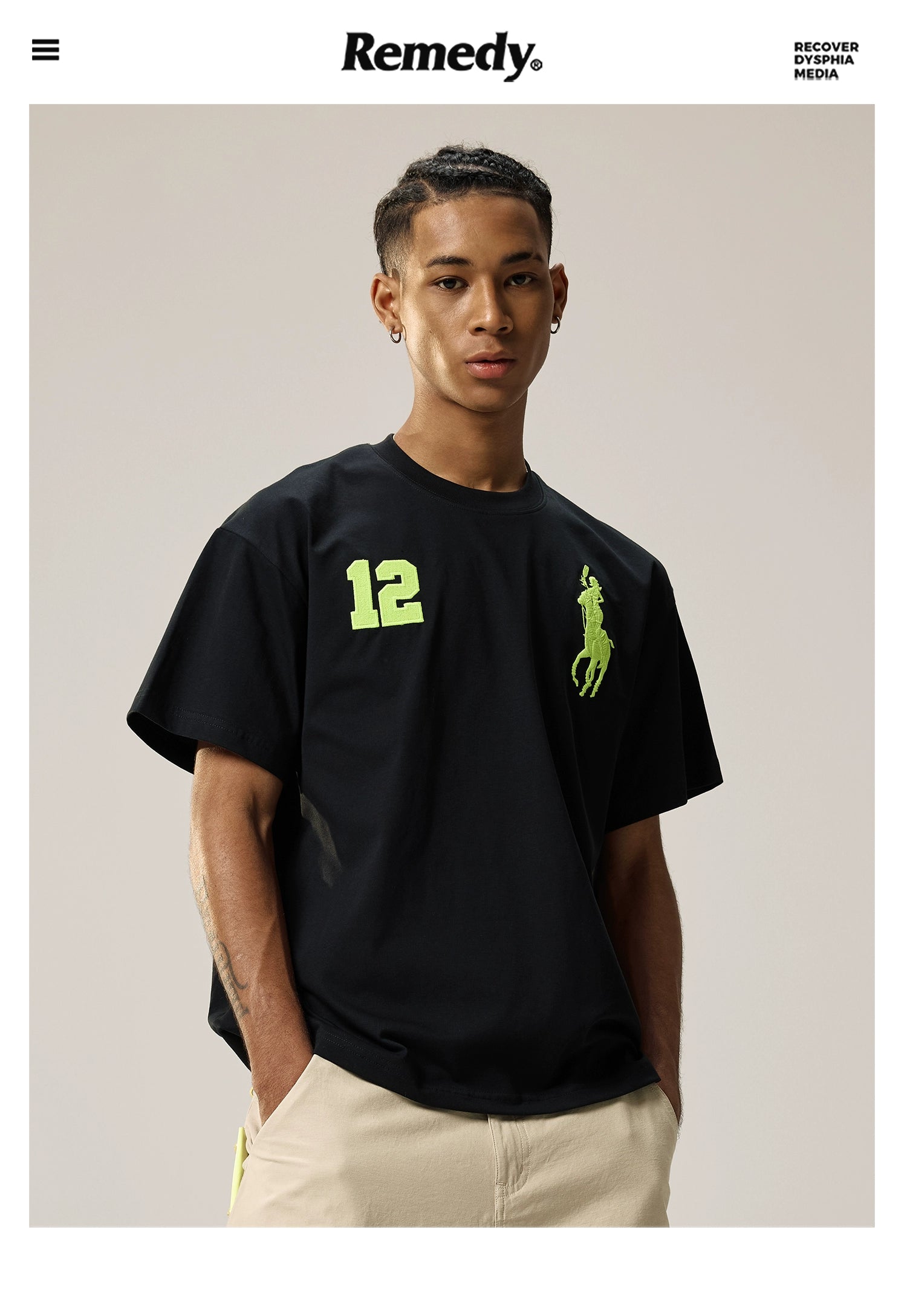 Remedy Guochao Embroidery Loose Tee