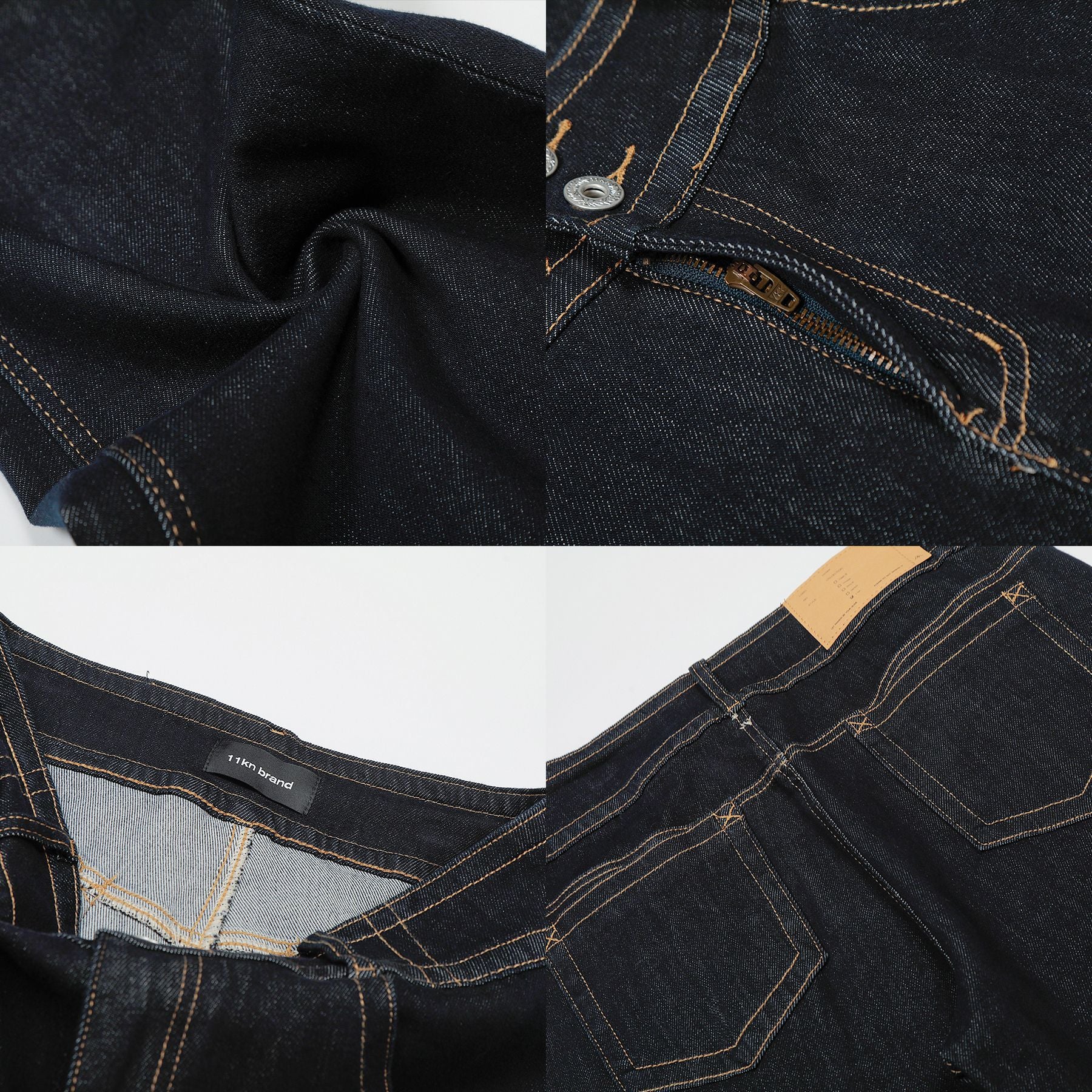 11KN Retro Slim-fit Three-dimensional Slim Casual Jeans
