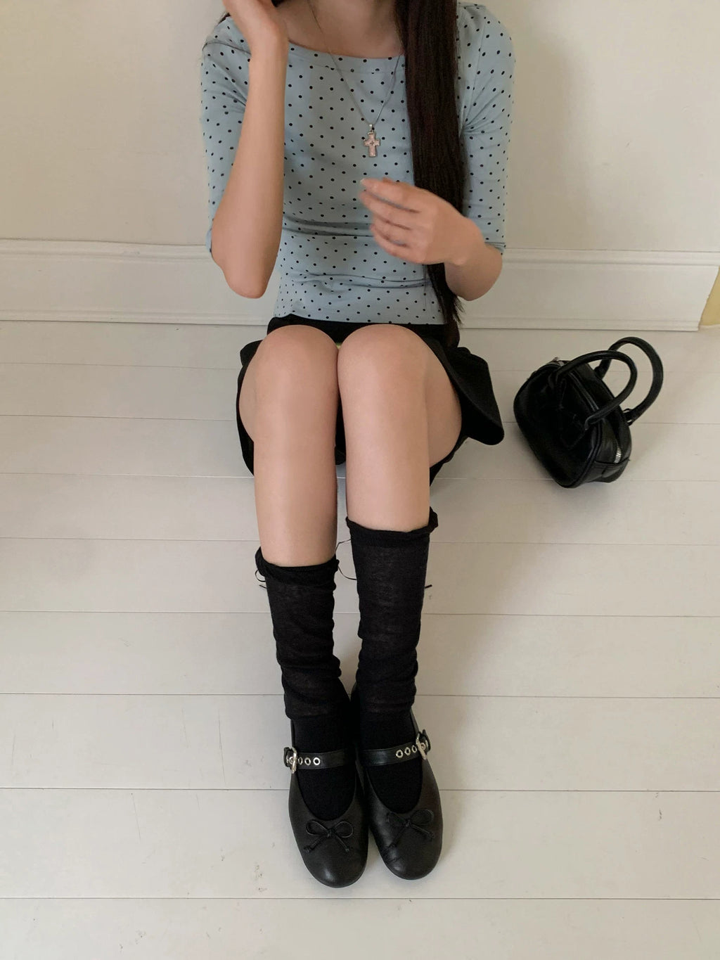 KANO Girl Bow Bubble Mouth Stacking Socks