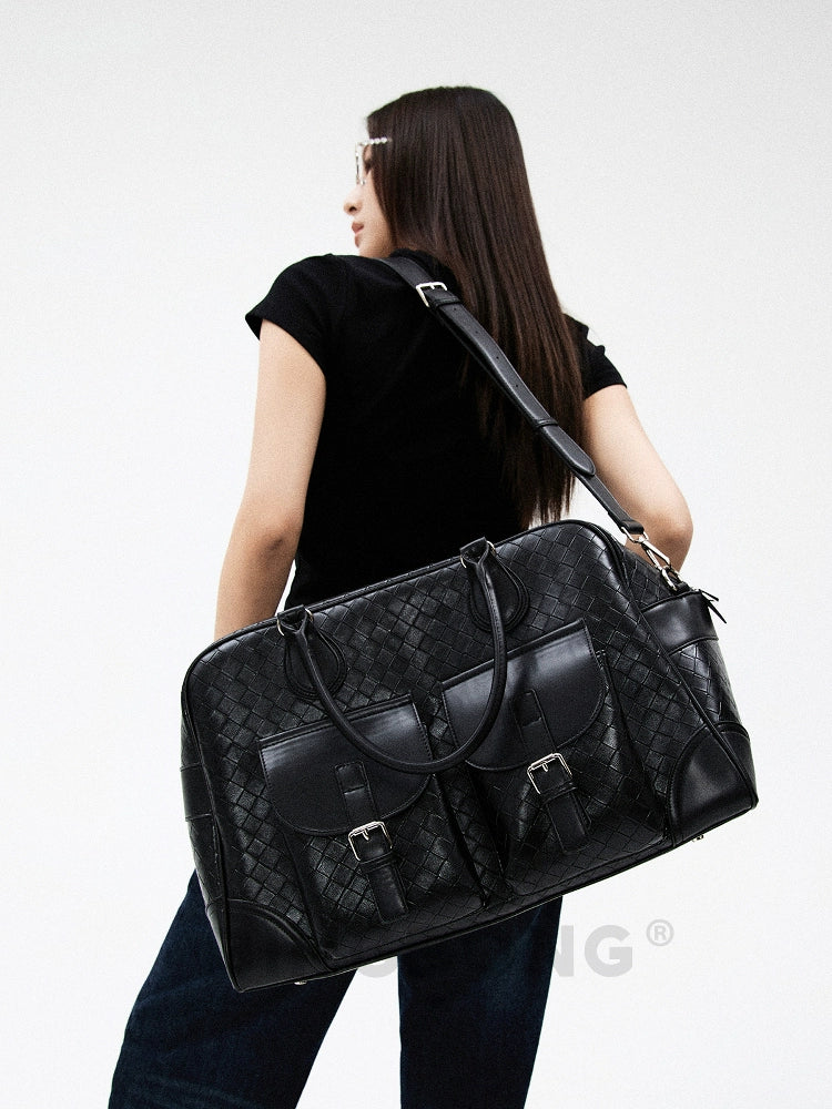 BINGBONG Cross Braided Retro Simple Portable Large Capacity Bag