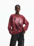 PEOPLESENSE Retro Ink Splashing Old Long Sleeves