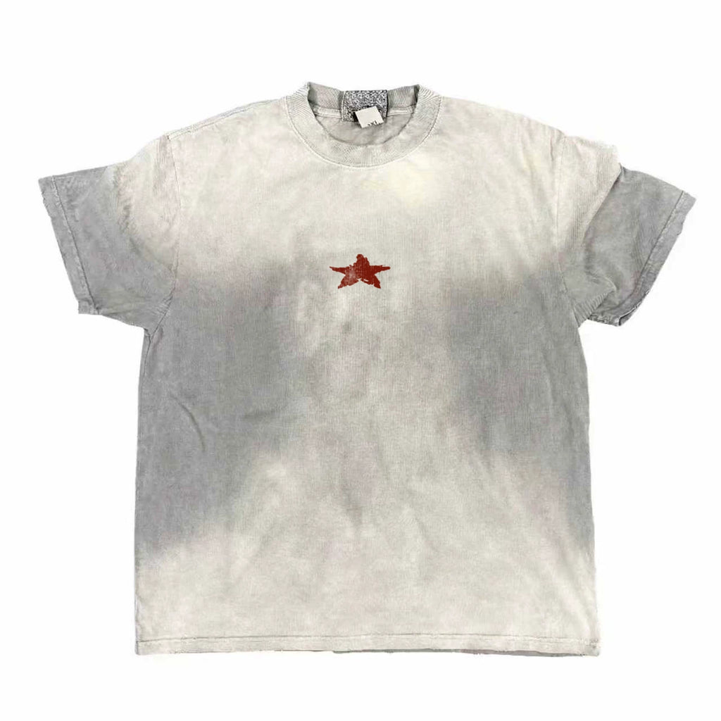 SHIBU Irregular Gradual Change Color Printing Tee