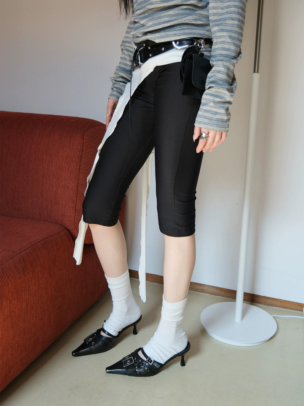 Mooreyu Pointed Belt Buckle Stilettos
