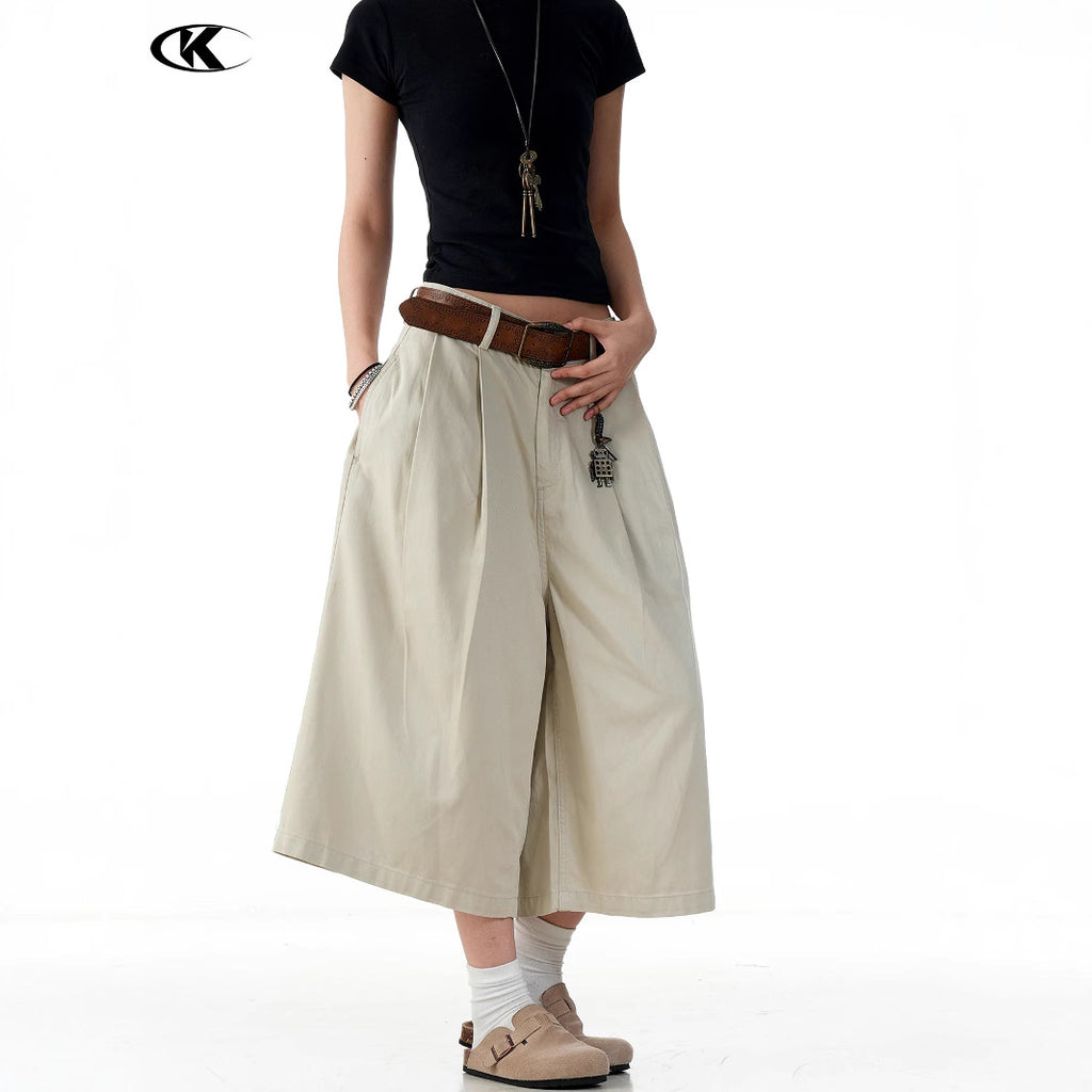 11KN Retro Simple Tooling Cropped Pants