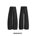 NUndeFineD Straight Skinny Metal Button Wide Leg Jeans
