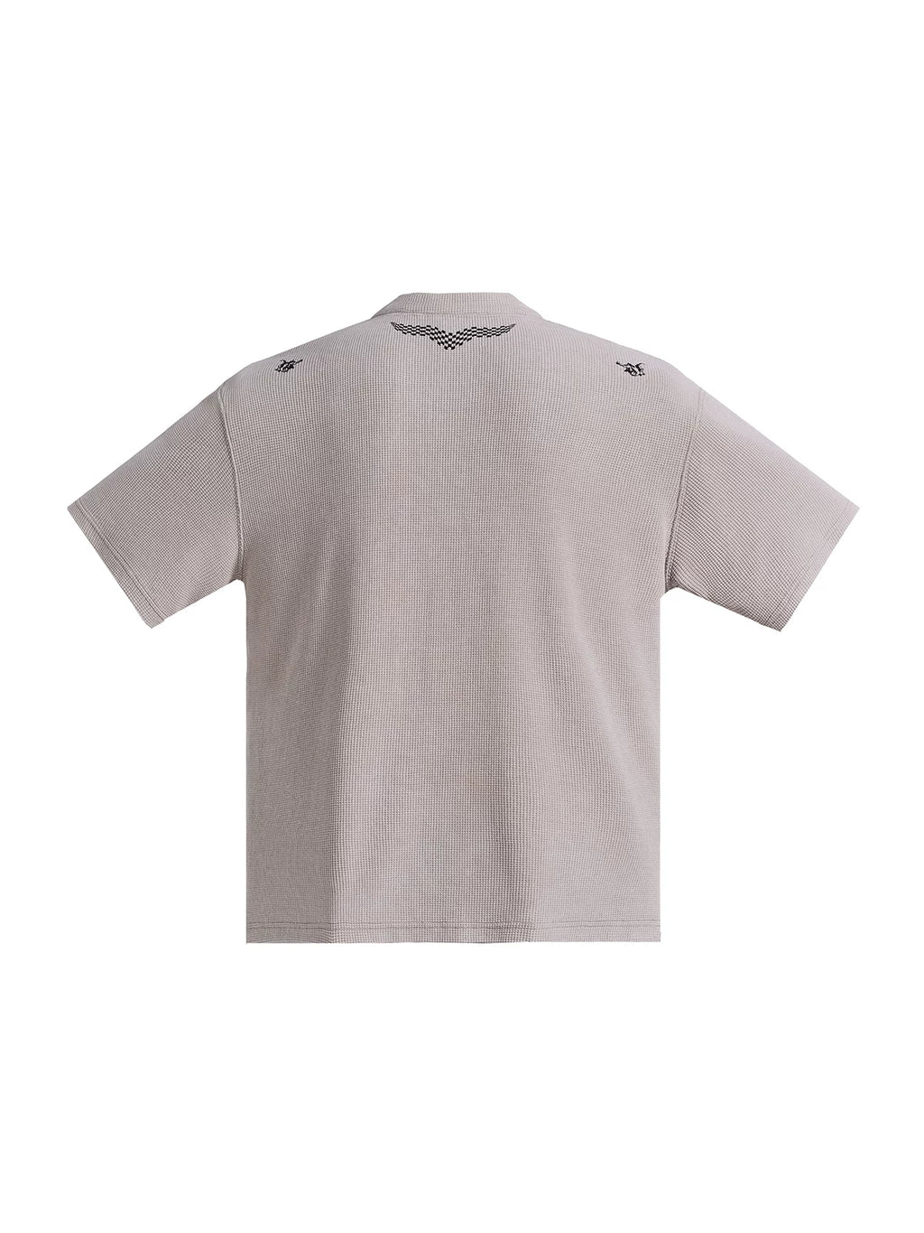 PEOPLESENSE Loose Waffle Henry Neck Polo Tee